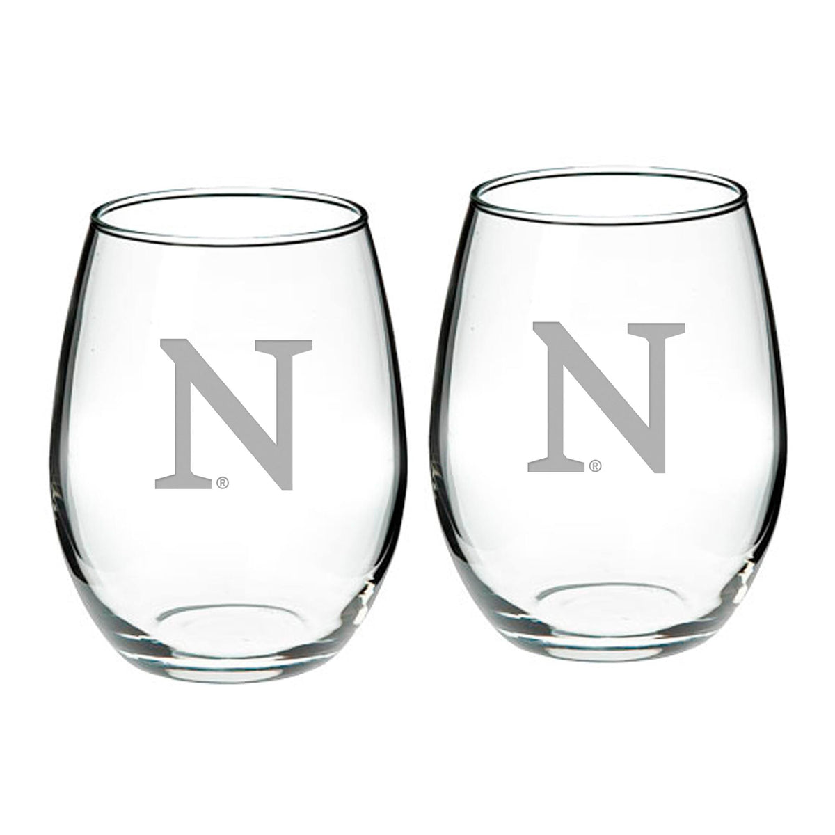 Jardine - Northwestern Wildcats 21oz. 2-Piece Stemless Wine Glass Set - Multicolor