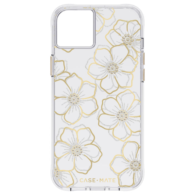 Front. Case-Mate - Hardshell Case for iPhone 14 Plus - Floral Gems.