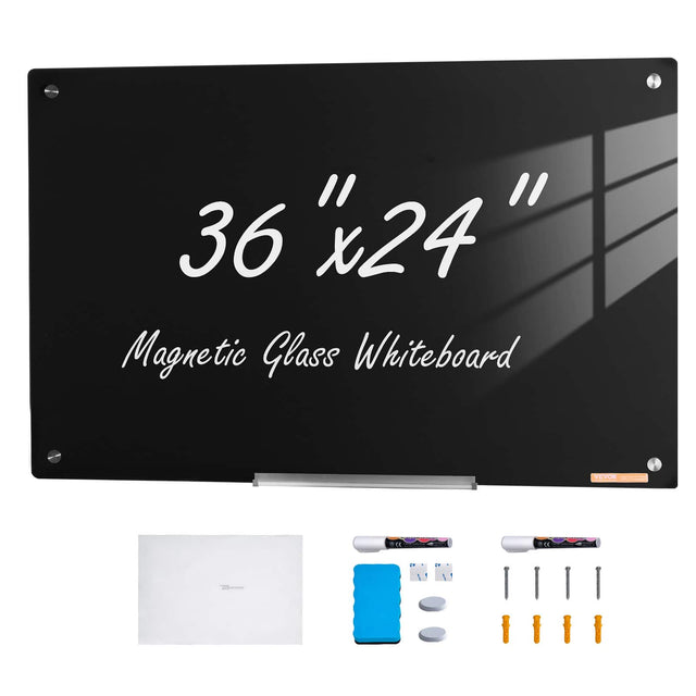 36" x 24"  
Magnetic Glass Whiteboard