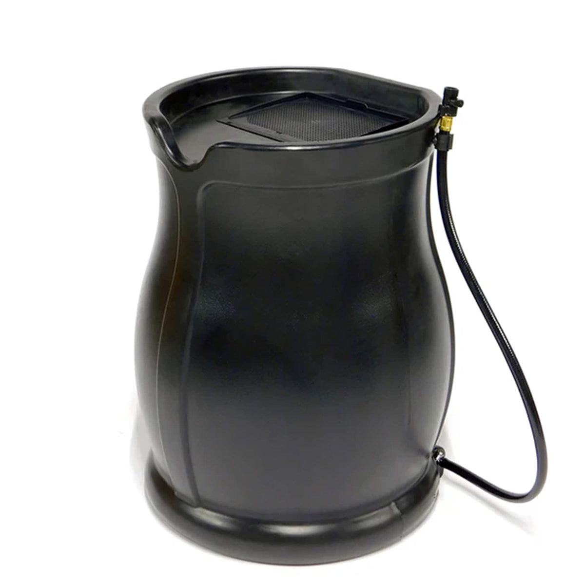 FCMP Outdoor - Catalina 45 Gallon Water Catcher Rain Barrel w/ Flat Back - Black