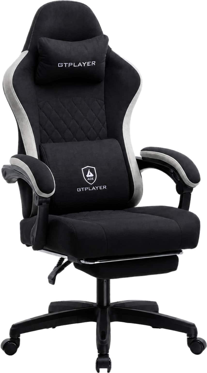 GTPlayer - Ergonomic Gaming Chair with Breathable Fabric - Black