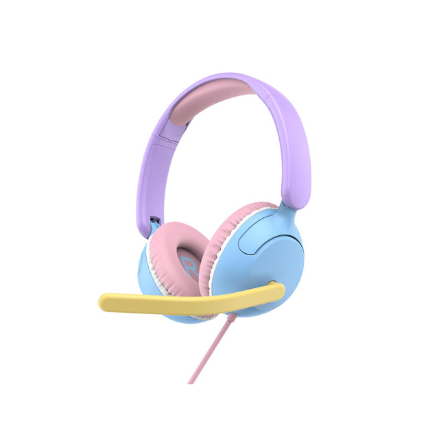 Front. myFirst - myFirst CareBuds Link W2, Foldable Wired Headphone with Kids Safe Volume Limit & Boom Mic - Cotton Candy - Mix.