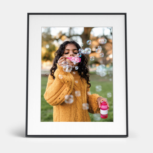 Front. Aura Home - Aura Walden 15" Digital Wifi Photo Frame-Carbon with Paper Mat - Carbon (Dark).