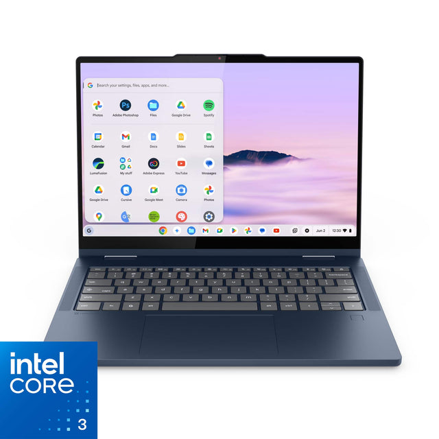 Search your settings, files, apps, and more...

Photos Adobe Photoshop Files Google Drive Spotify

Calendar Gmail Docs Slides Sheets

LumaFusion My stuff Adobe Express YouTube Messages

Google Drive Curio Google Meet Camera Photos

intel CORE 3