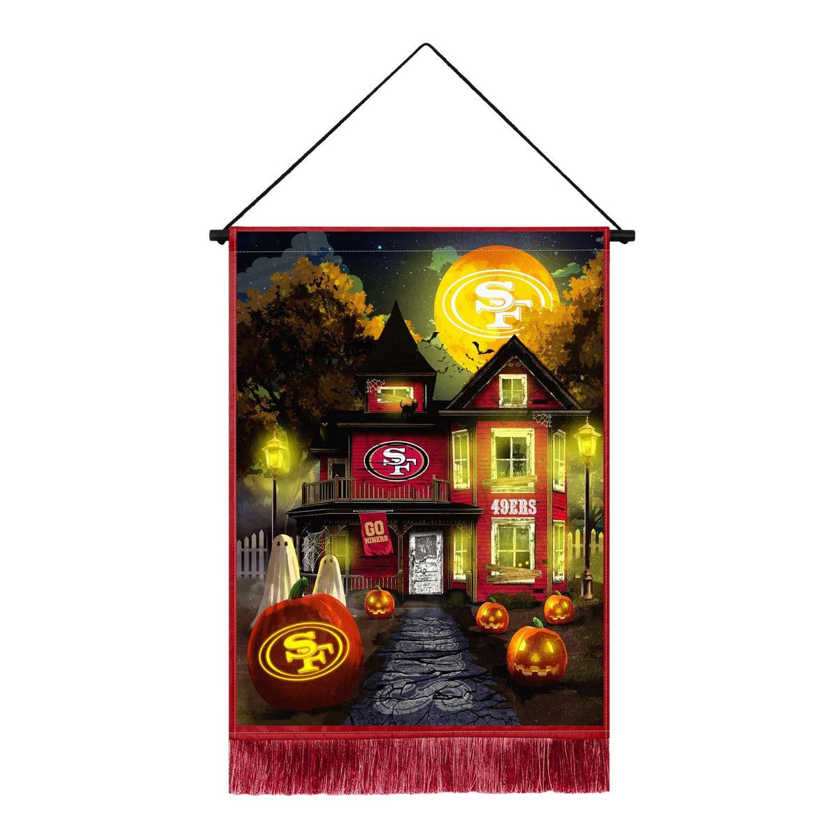 Sporticulture - San Francisco 49ers 18" x 24" LED Halloween Tapestry - Multicolor