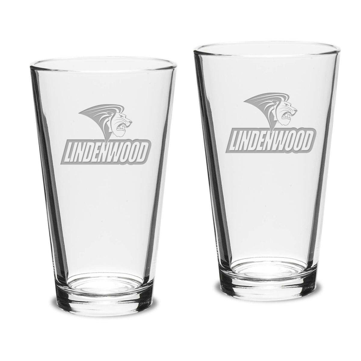 Jardine - Lindenwood Lions Team Design Two-Piece 16oz. Classic Pub Glass Set - Multicolor