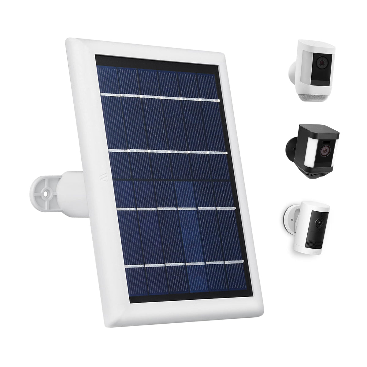 Wasserstein - Solar Panel for Ring Spotlight Cam/Plus/Pro, Battery, Stick Up Cam/Pro, Battery & Outdoor Cam Plus, Battery (1-Pack) - White