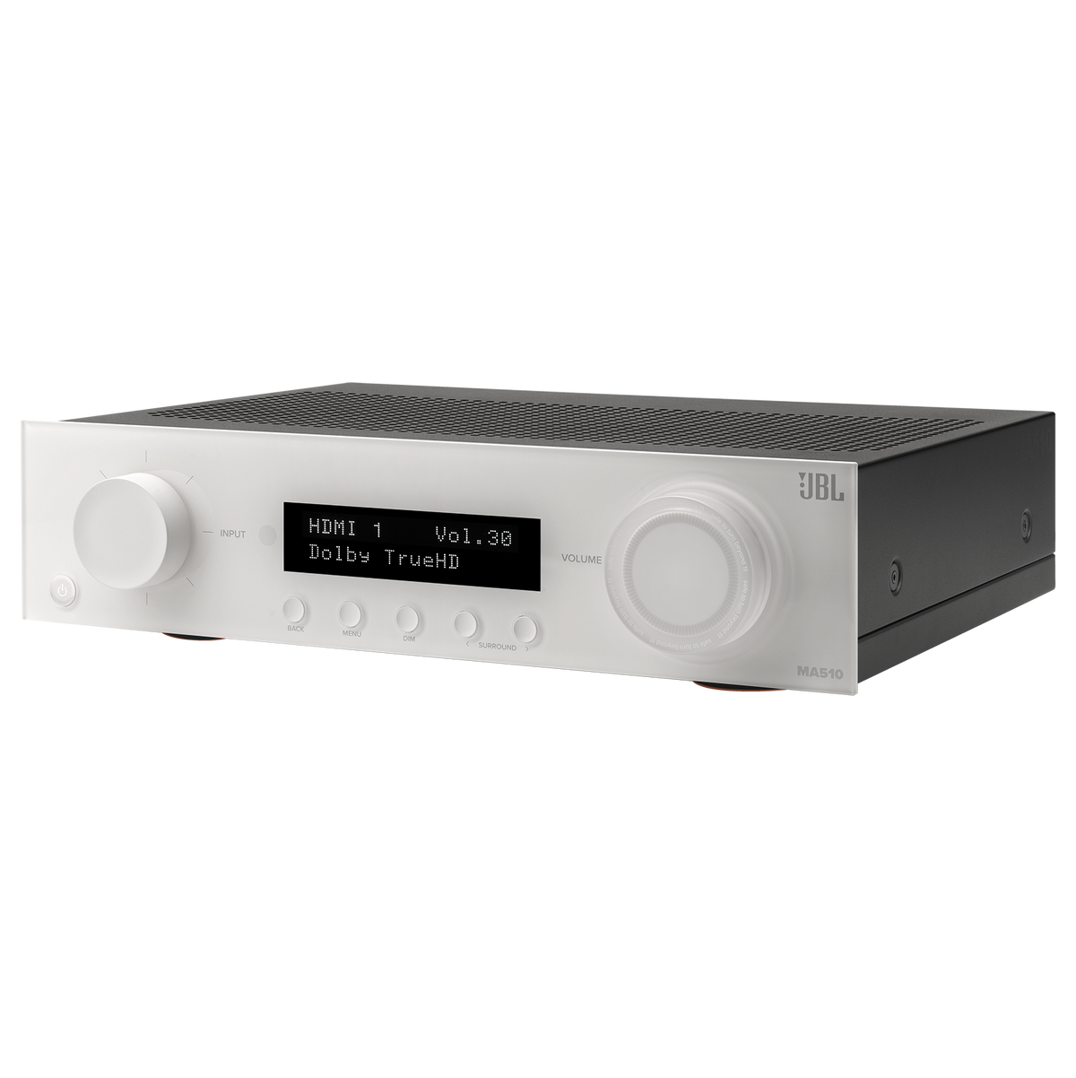 JBL - MA510 75W 5.2ch Bluetooth and WiFi Capable HDR 8K Ultra HD Compatible AV Home Theater Receiver - White