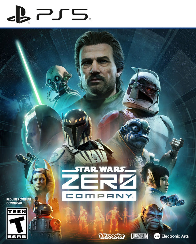PS5 3R0 REQUIRES CONTENT DOWNLOAD. STAR WARS ZERO COMPANY - TEEN T ESRB bitreactor LUCASFILM EA Electronic Arts