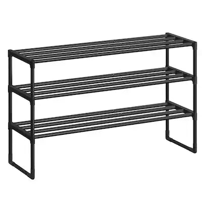 Songmics Home - 3Tier Shoe Rack Metal Shoe Organizer Holds 16-20 Pairs