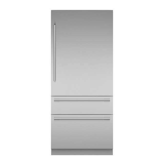 Front. Thermador - Freedom Collection 36 in Wide 18.8 Cu. Ft. Smart Built-in 3-Door Bottom Freezer Refrigerator - Stainless Steel.