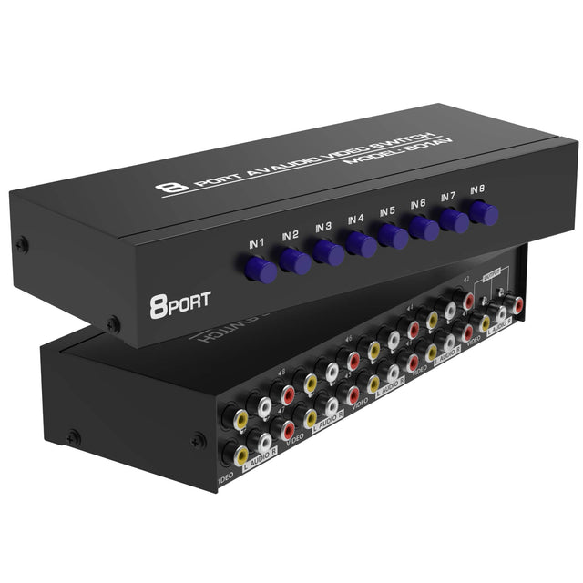 8 PORT AUDIO VIDEO SWITCH MODEL: BOA-AV

IN1 IN2 IN3 IN4 IN5 IN6 IN7 IN8

8 PORT

L AUDIO R VIDEO

L AUDIO R VIDEO

L AUDIO R VIDEO

L AUDIO R VIDEO

L AUDIO R VIDEO

L AUDIO R VIDEO

L AUDIO R VIDEO

L AUDIO R VIDEO

L AUDIO R VIDEO

L AUDIO R VIDEO

L AUDIO R VIDEO

L AUDIO R VIDEO

L AUDIO R VIDEO

L AUDIO R VIDEO

L AUDIO R VIDEO

L AUDIO R VIDEO

L AUDIO R VIDEO

L AUDIO R VIDEO

L AUDIO R VIDEO

L AUDIO R VIDEO

L AUDIO R VIDEO

L AUDIO R VIDEO

L AUDIO R VIDEO

L AUDIO R VIDEO

L AUDIO R VIDEO

L AUD
