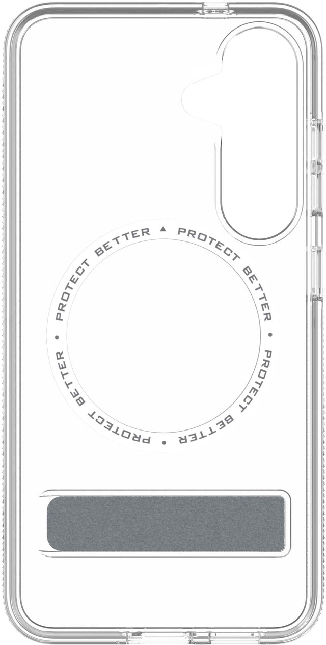 Front. ZAGG - Crystal Palace Snap MagSafe Compatible Case w/ Kickstand for Samsung S25 - Clear.