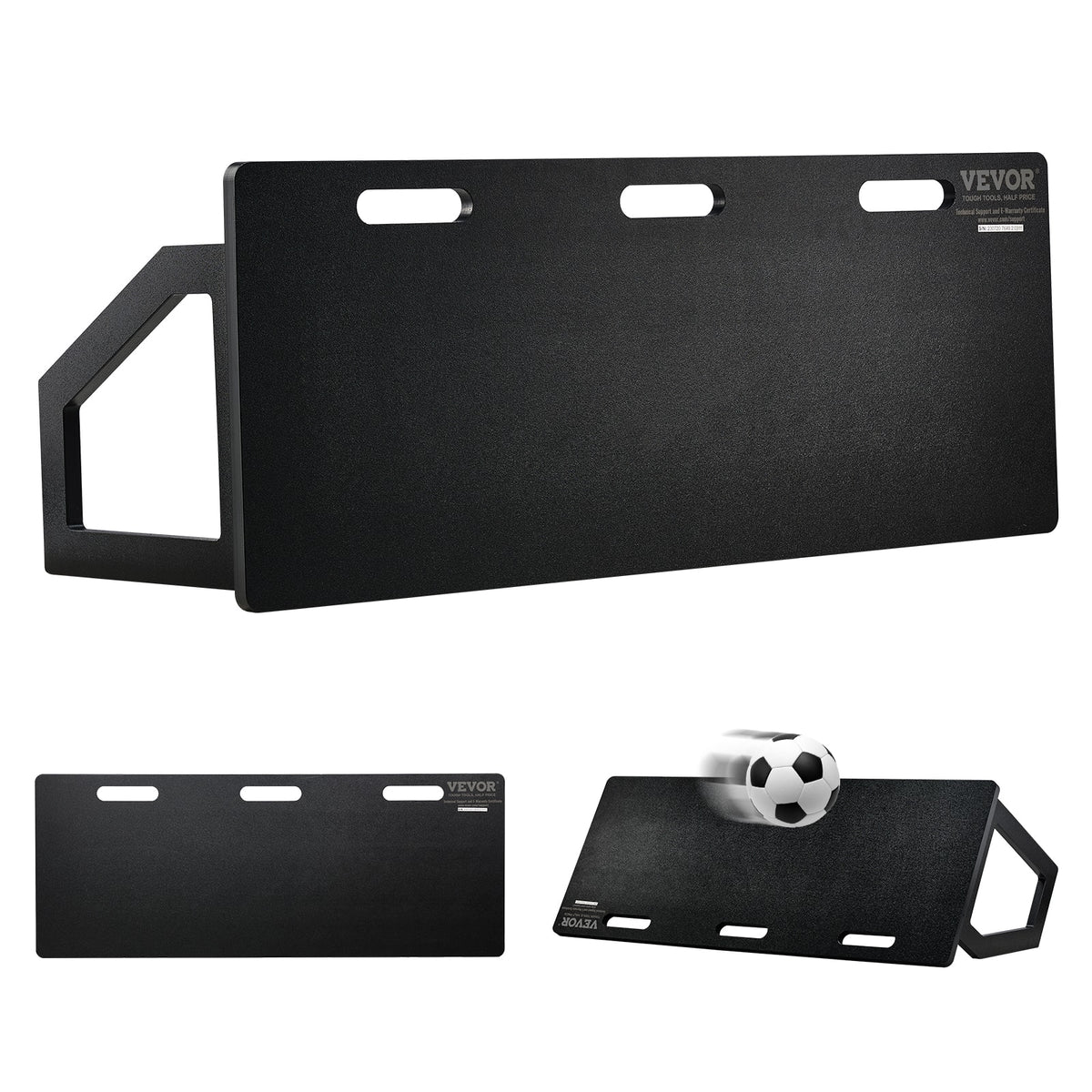 VEVOR - Soccer Rebounder Board, 45"X18" Portable Soccer Wall with 2 Angles Rebound, Foldable HDPE Kickback Rebound Board - Black