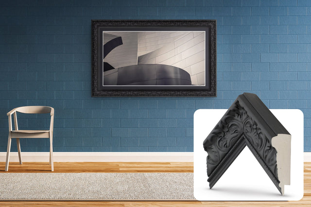 Front. Deco TV Frames - Premiere Bezel for Samsung the Frame TV - 50" - Tuscan Matte Black.