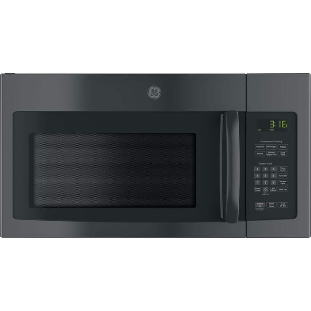Front. GE - 1.6 Cu. Ft. Over-the-Range Microwave - Black.
