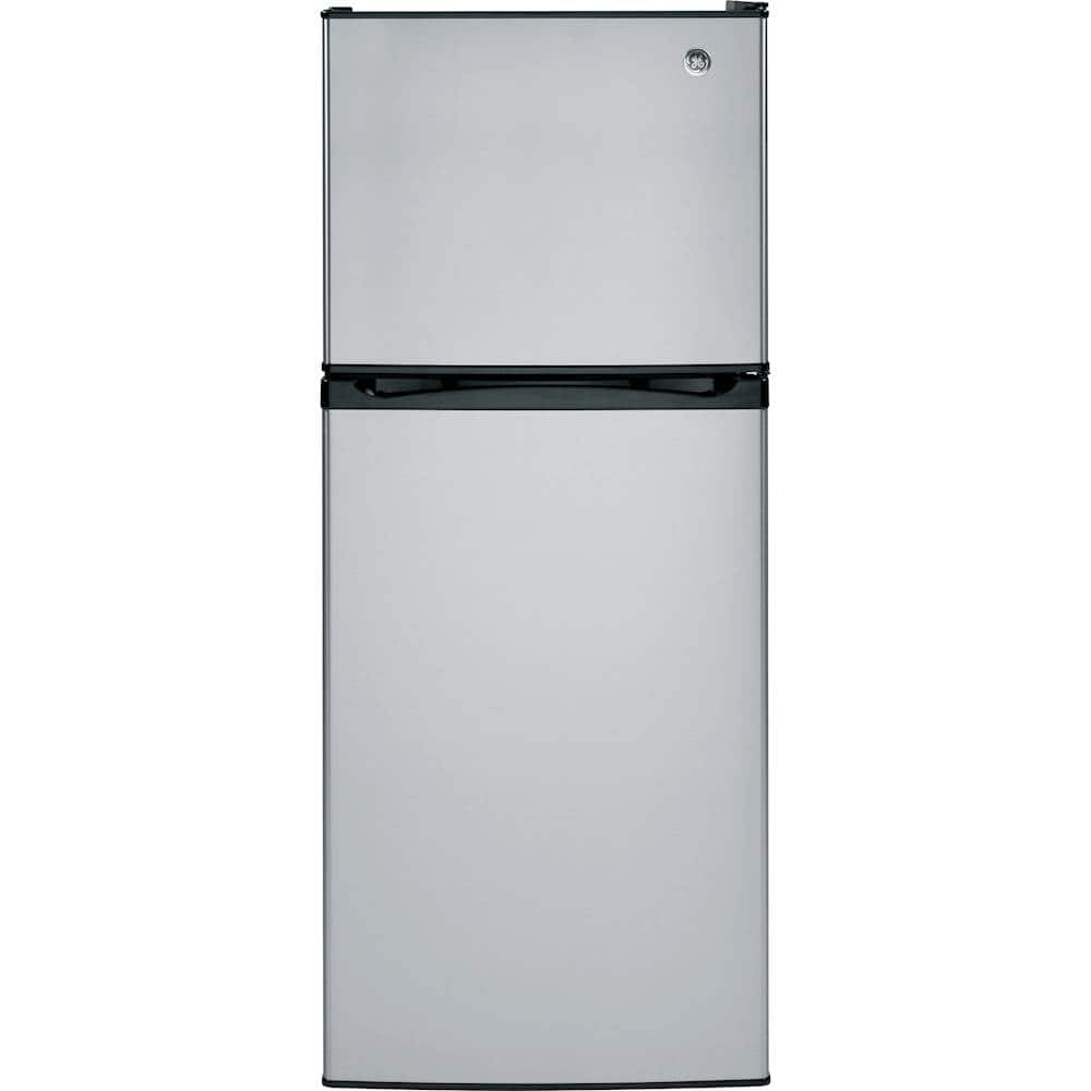 GE - 24 in. Wide 11.6 Cu. Ft. Top-Freezer Refrigerator with ENERGY STAR Certification - Stainless Steel