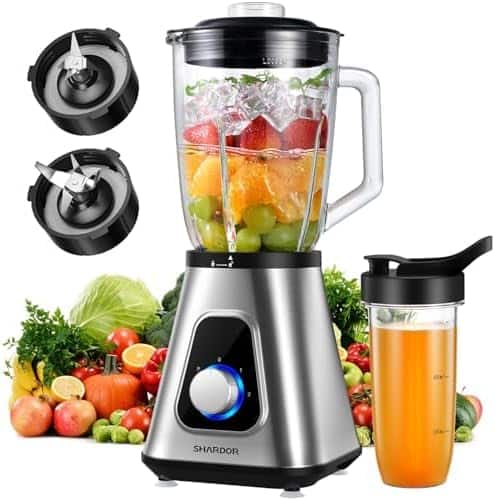 Front. Shardor - 1200W Blender for Shakes and Smoothies - Silver.