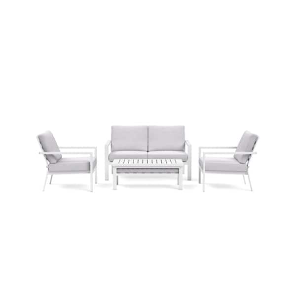 Front. Yardbird® - Luna Outdoor Loveseat Set - Silver.