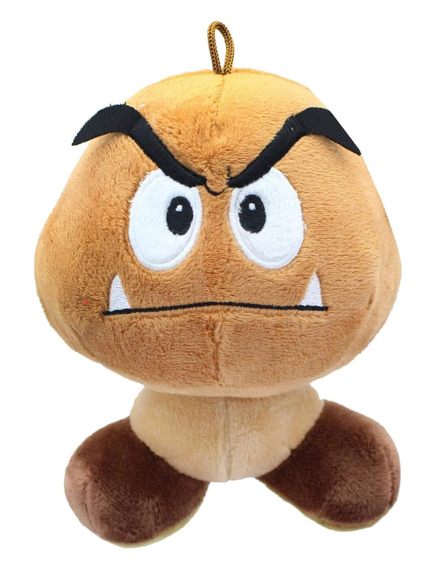 Front. Basic Fun - Super Mario Bros 8 Inch Villains Plush | Goomba - Brown.