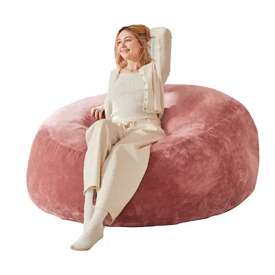 Anysun - 5FT Bean Bag Chair with Memory Foam Filling Soft Flannel Cover Round Sofa for Adults Teens Bedroom Living Room