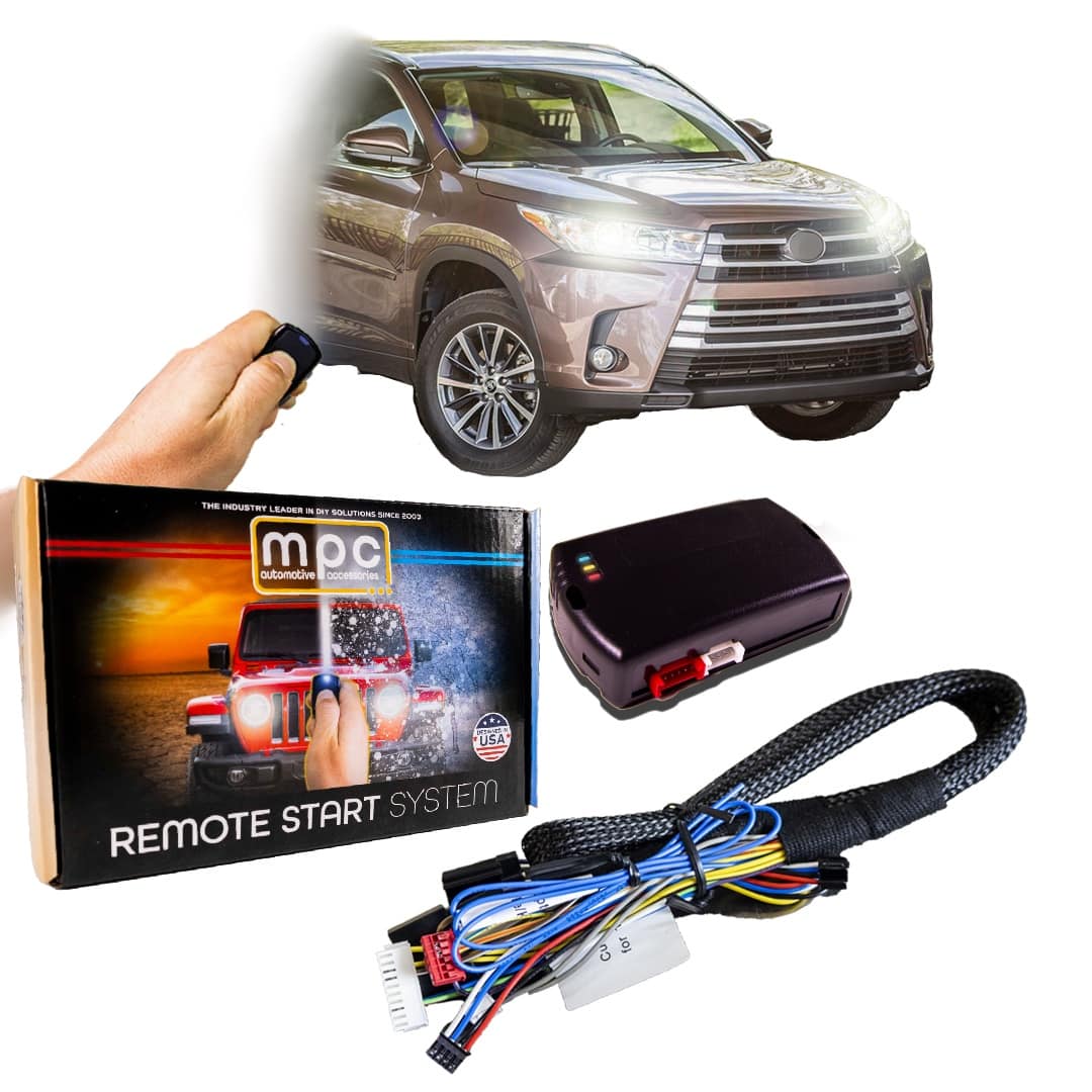 MPC - Remote Start Kit For Toyota Highlander 2014-2019 | Plug and Play | Push to Start - Black