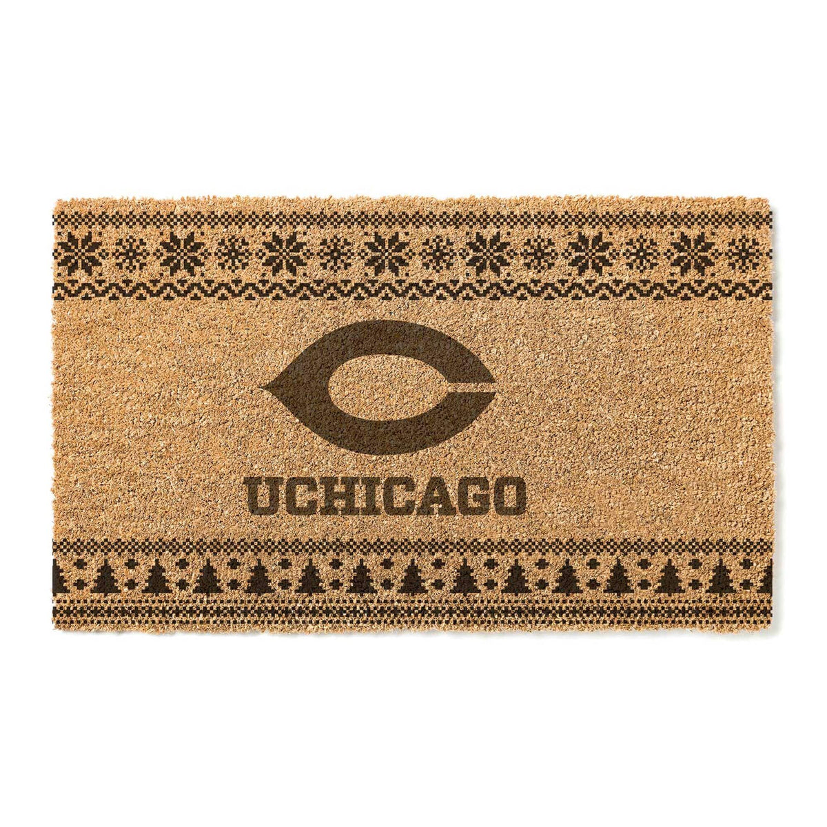 Jardine - UChicago Maroons 18" x 30" Holiday Coir Doormat - Brown