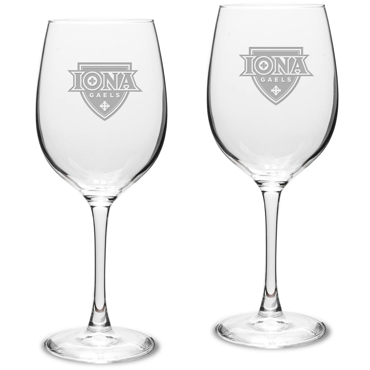 Jardine - Iona University Gaels 16oz. 2-Piece Traditional White Wine Glass Set - Multicolor