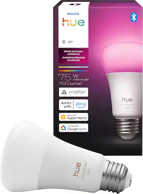 Philips - Hue Smart LED A19 Bulb, 1 Pack