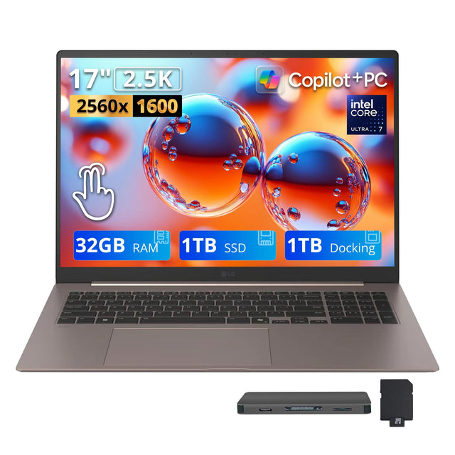17" 2.5K 2560x1600 Copilot+ PC Intel Core Ultra 7 32GB RAM 1TB SSD 1TB Docking