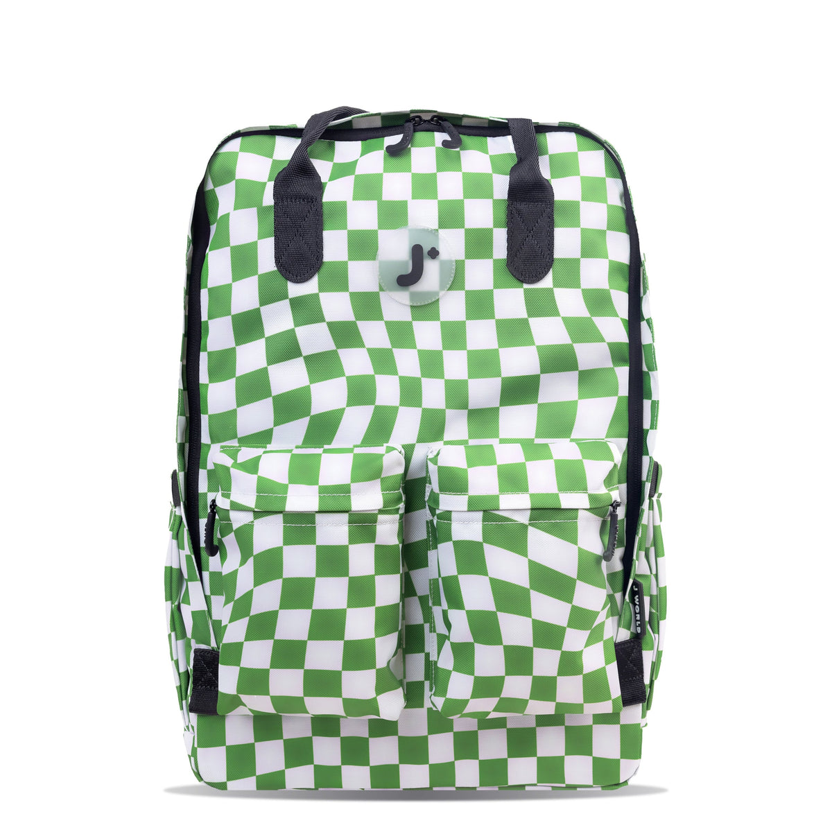 J World - Unisex Timo Multi-Functional Laptop Backpack for School and Travel - MATCHA CHECKERS