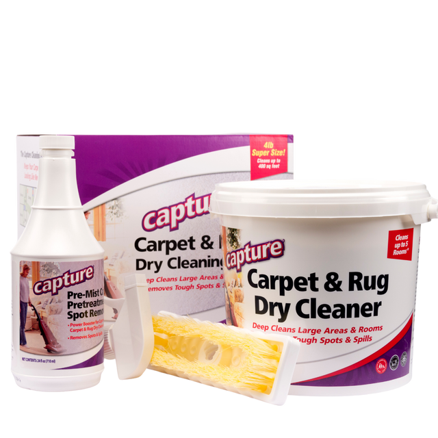 4lb Super Size! Cleans up to 400 sq. ft.

Capture Carpet & Rug Dry Cleaner
Deep Cleans Large Areas & Rooms
Removes Tough Spots & Spills

Pre-Mist Pretreatment Spot Remover
Power Booster Formula
Carpet & Rug Dry Cleaner
Removes Tough Spots & Spills

Cleans up to 5 Rooms