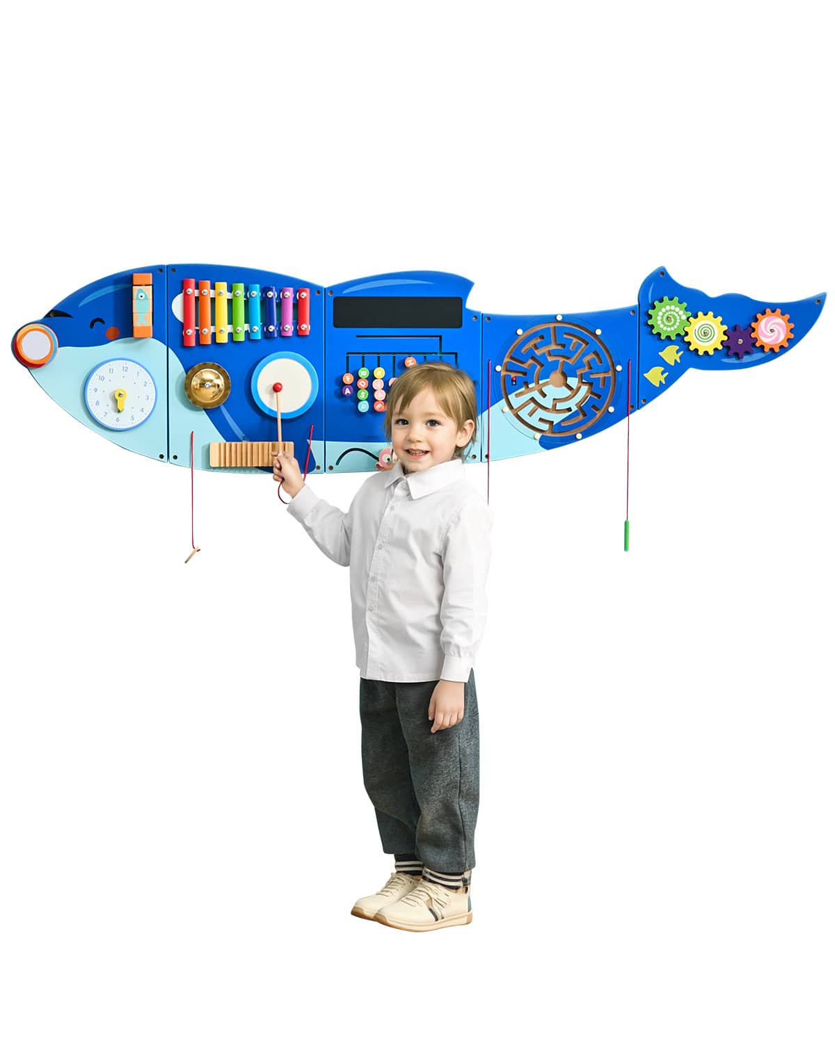 VEVOR - Orca Activity Wall Busy Board Panels, 12 Activities, Montessori Sensory Wall Toy for Kids 3-12 Years