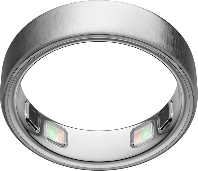 Front. Oura - Oura Ring 5 - Smart Ring - Size Before You Buy with OR5 Sizing Kit - Size 10 - Brushed Silver.
