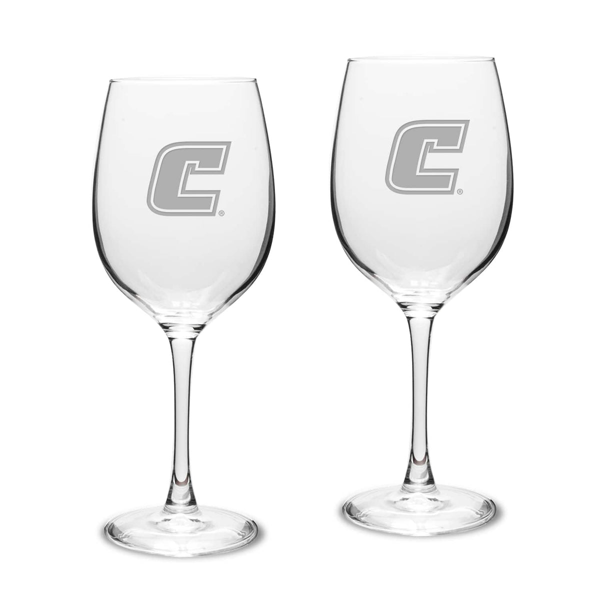 Jardine - Tennessee Chattanooga Mocs 16oz. 2-Piece Traditional White Wine Glass Set - Multicolor