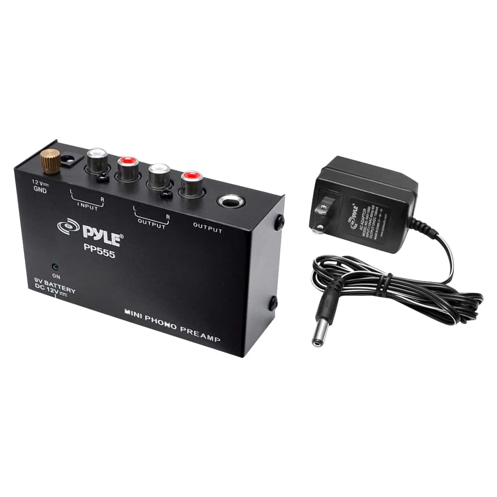 Pyle - Pro Ultra Compact Phono Turntable Pre-Amplifier - Black