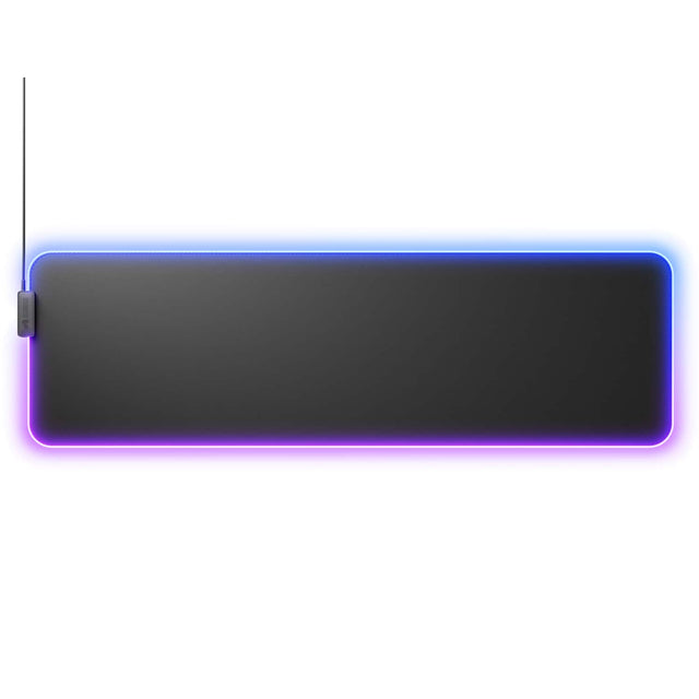 Front. Glorious - GMP 2 GLED LE Gaming Mouse Pad with InfiniGlow Stitchless Edge - Large Extended - Black.