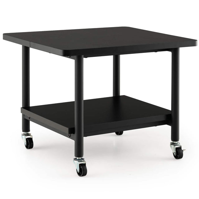 Front. Gymax - Gymax Printer Stand w/ Storage Under Desk Printer Table w/ 4 Wheels Black - Black.