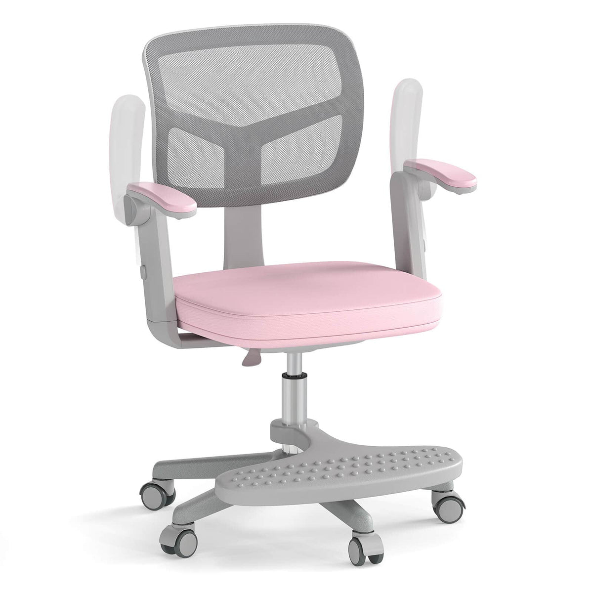 Costway - Kids Desk Chair Children Study Chair with Adjustable Height, Armrest & Footrest - Pink