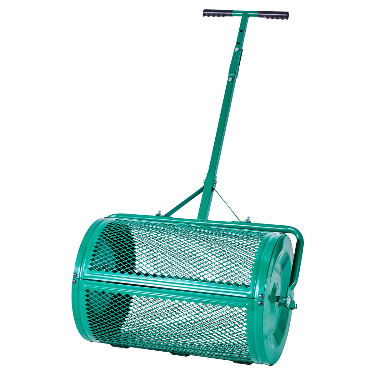 VEVOR - Compost Spreader, 24 in Wide Peat Moss Spreader with Push/Tow Handle, 4 Heights Adjustable, Powder-Coated Steel Garden - Green