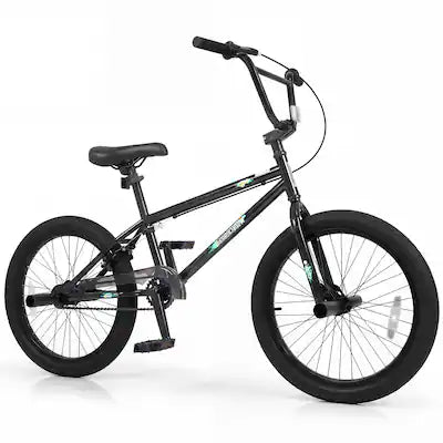 Costway - Freestyle BMX Bike, 20" Trick Bicycle with 360 Degree Steering, Adjustable Seat