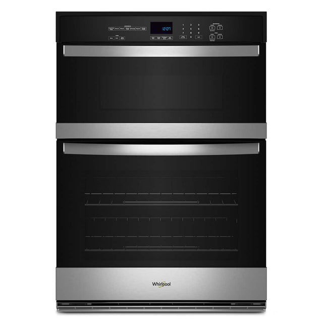 Front. Whirlpool - 30 inch 6.4 Total Cu. Ft. Combo Self-Cleaning Wall Oven - Fingerprint Resistant Stainless Steel.