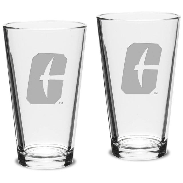 Front. Jardine - Charlotte 49ers 16oz. 2-Piece Classic Pub Glass Set - Multicolor.