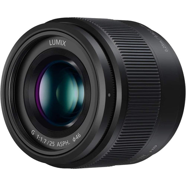Front. Panasonic - LUMIX G 25mm f/1.7 ASPH. Lens for Mirrorless Micro Four Thirds Compatible Cameras, H-H025-K - Black.