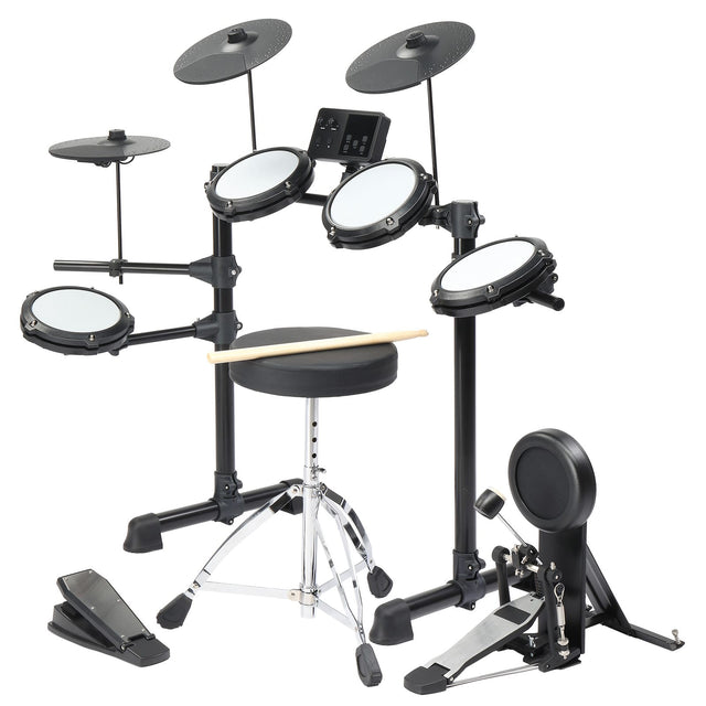 Front. Winado - Electric Drum Set Electronic Drum Kit  with 4 x 7in Drum Pads, 3x 10in Cymbals, 1x 5in kick Drum.