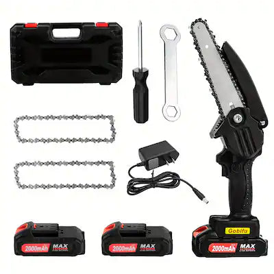 Oumilen - 6-Inch Mini Chainsaw with 2 Rechargeable Batteries
