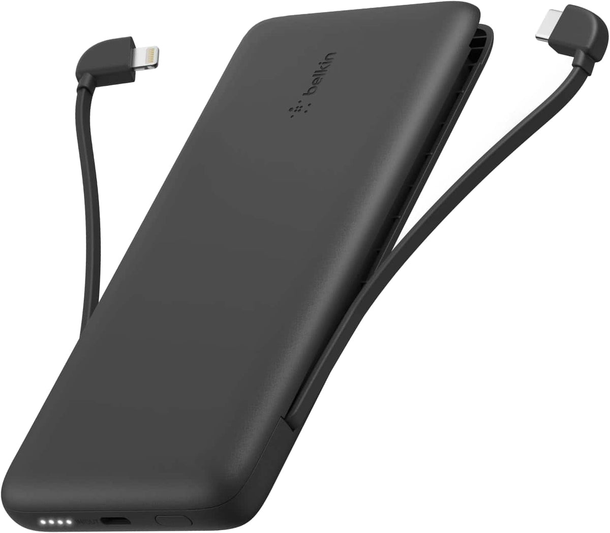 Belkin - 10,000mAh Portable Charger 23W with Built-In Lightning & USB-C Cables for iPhone 17, Galaxy S25 & Pixel 10 - Black