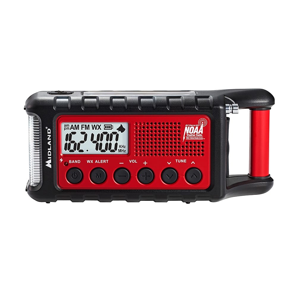 Midland - E+READY Emergency Crank Weather Alert Radio - Black/Red