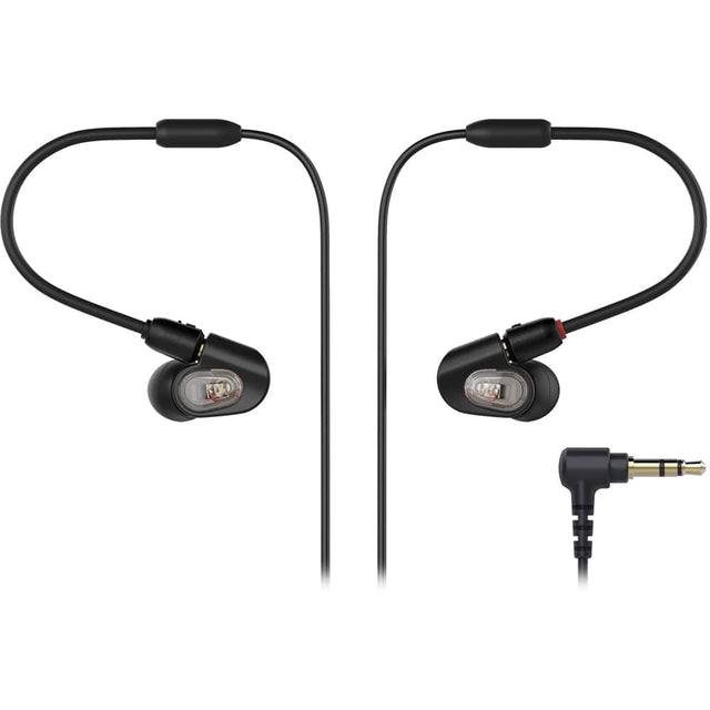 Front. Audio-Technica - ATH E50 Wired In-Ear Headphones - Black.