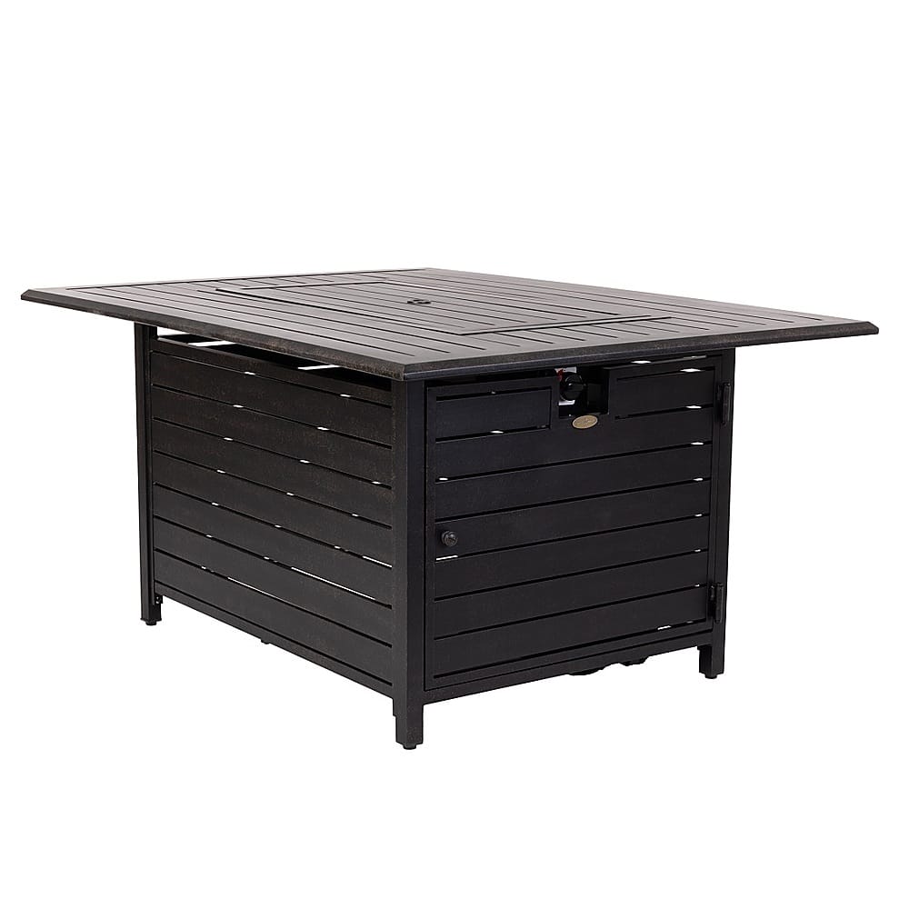 Fire Sense - Armstrong Basketweave Aluminum Convertible Gas Fire Pit Table 55000 BTU Multi-Functional Outdoor Firepit - Antique Bronze